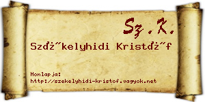 Székelyhidi Kristóf névjegykártya